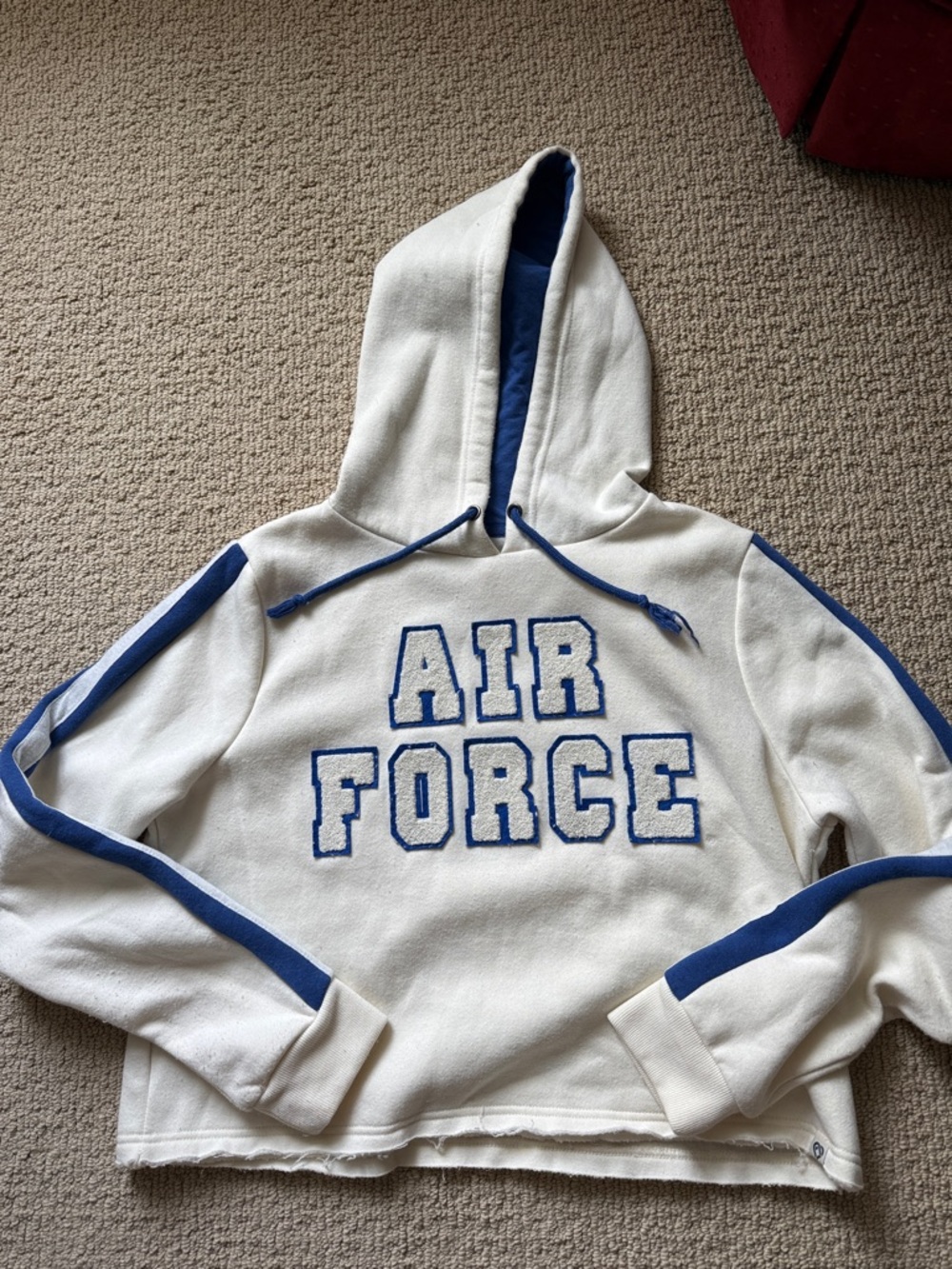 Air Force Pullover Hoodie Sweatshirt - White & Blue
